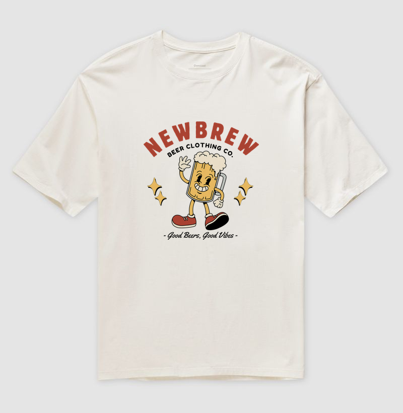 Good Beers, Good Vibes - New Brew - Camiseta Oversized
