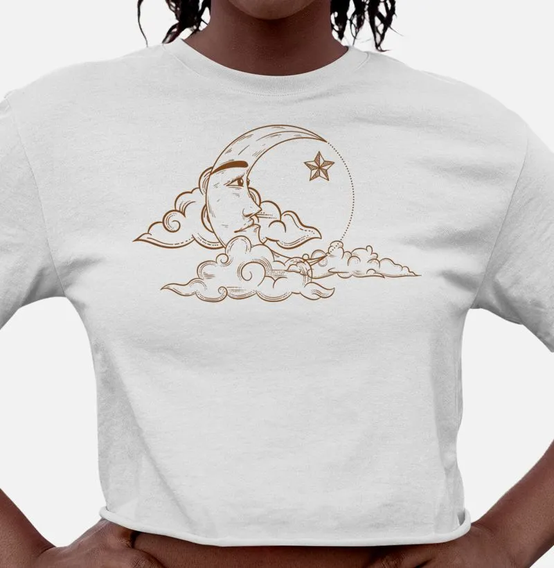 Cropped Feminino Lua e Estrela