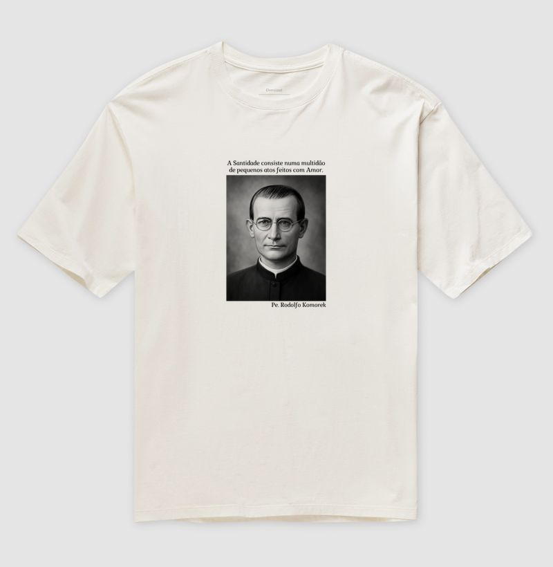 Camiseta Oversized Pe. Rodolfo Komorek (Preto e Branco)