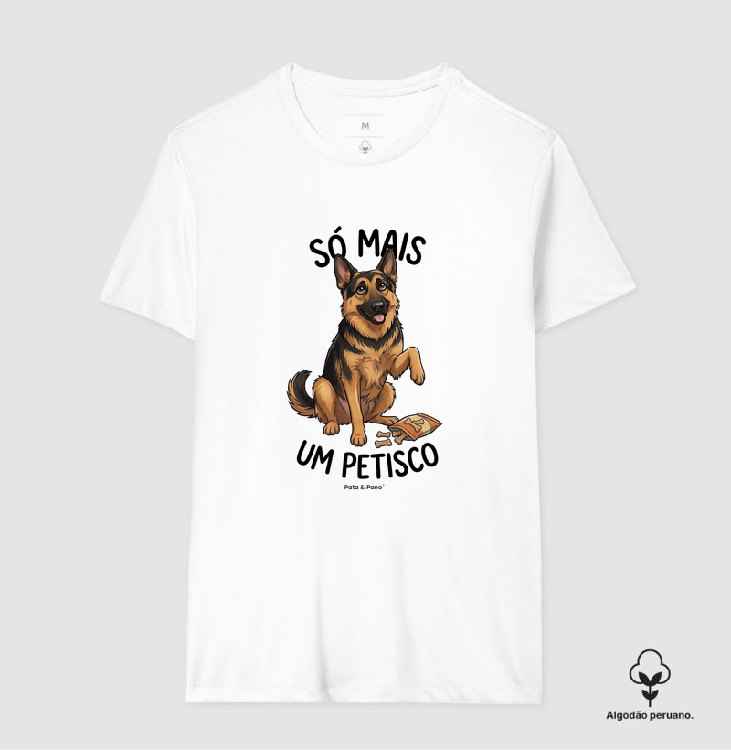 CAMISETA ALGODÃO PERUANO PASTOR ALEMÃO PETISCO