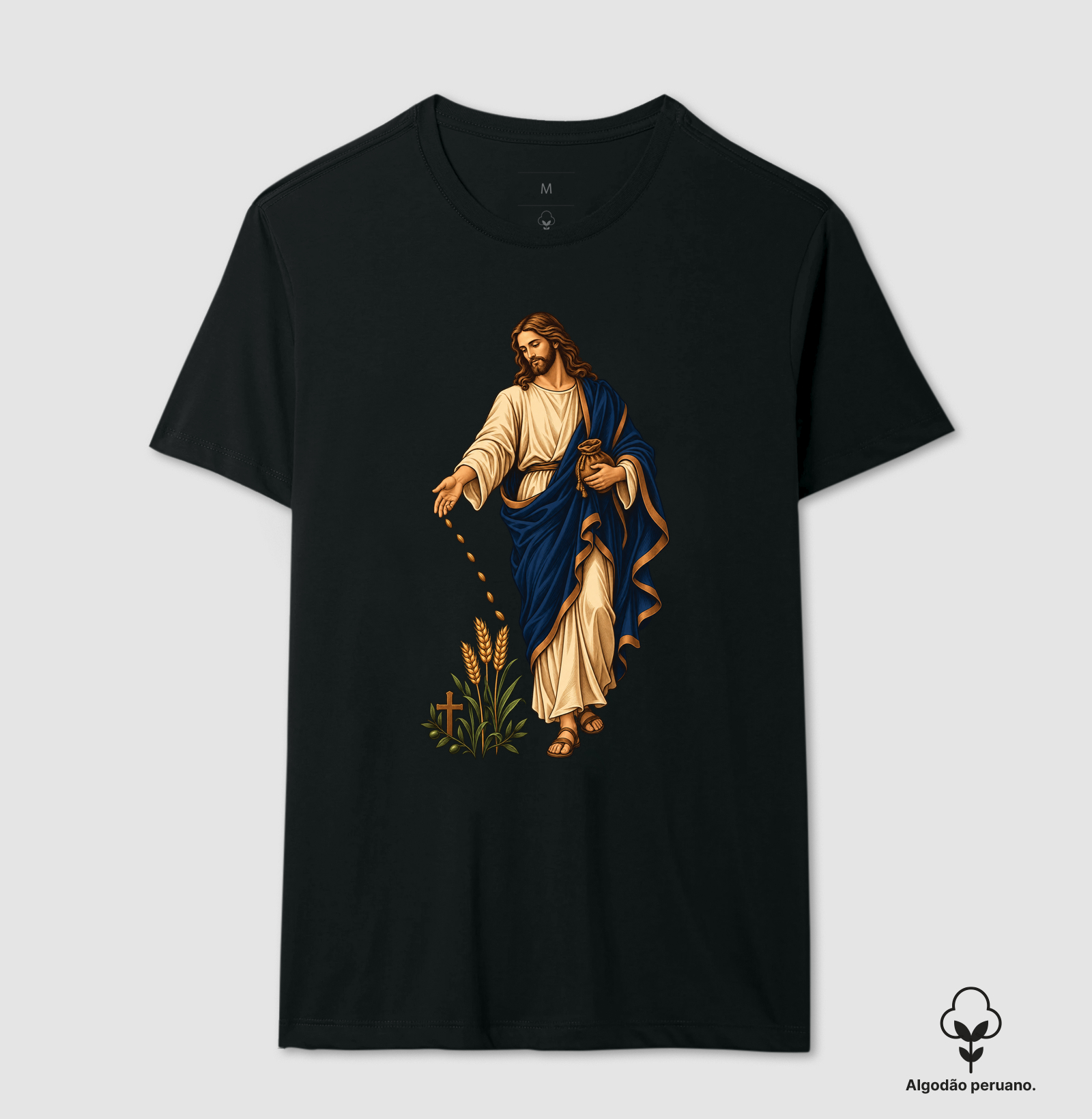 Cristo Semeador - Cristo Vivo - Camiseta Algodão Peruano