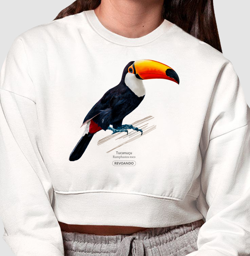 Inky Aves - Tucanuçu - Moletom Cropped