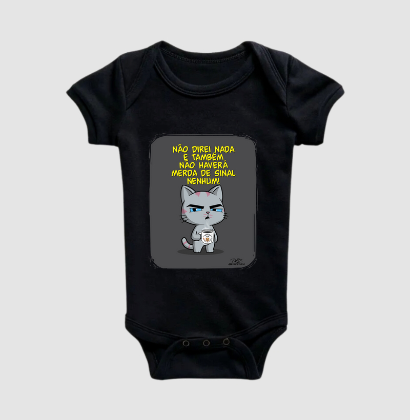 Camiseta Gato Sincero Sinal Nenhum - Body Infantil