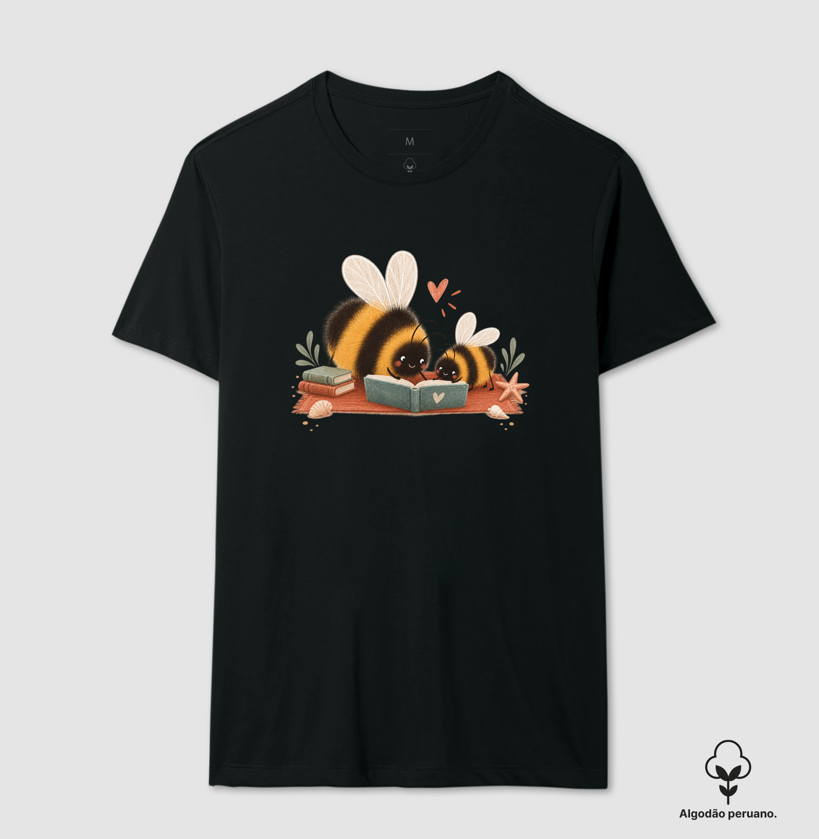 Abelhinhas — Hora da Leitura - Camiseta Algodão Peruano