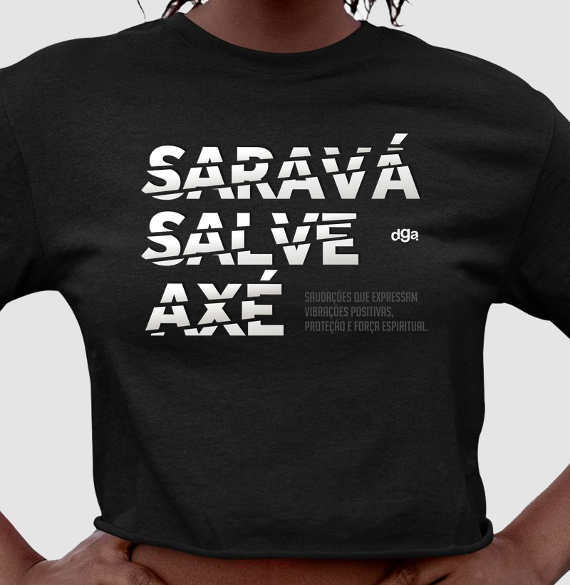 Camiseta Umbanda - Saravá, Salve e Axé