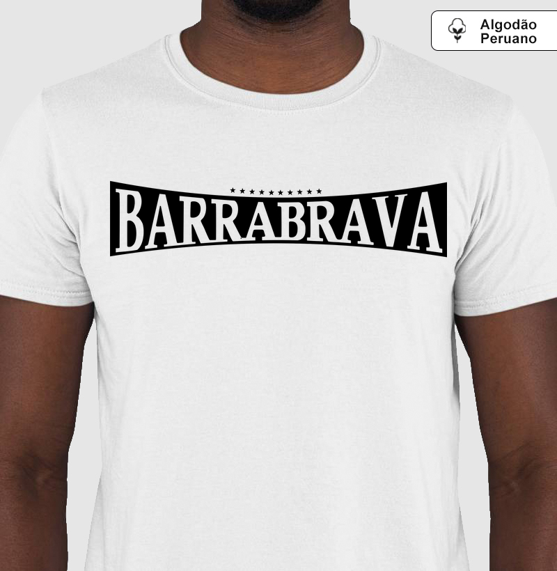 Camiseta Barra Brava - Algodão Peruano - Branca