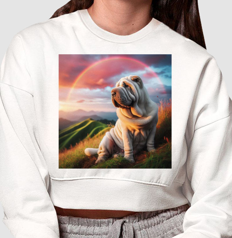 Sharpei Over the Rainbow - Moletom Crooped