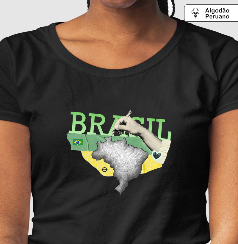 camiseta brasil colagem autoral joga bonita