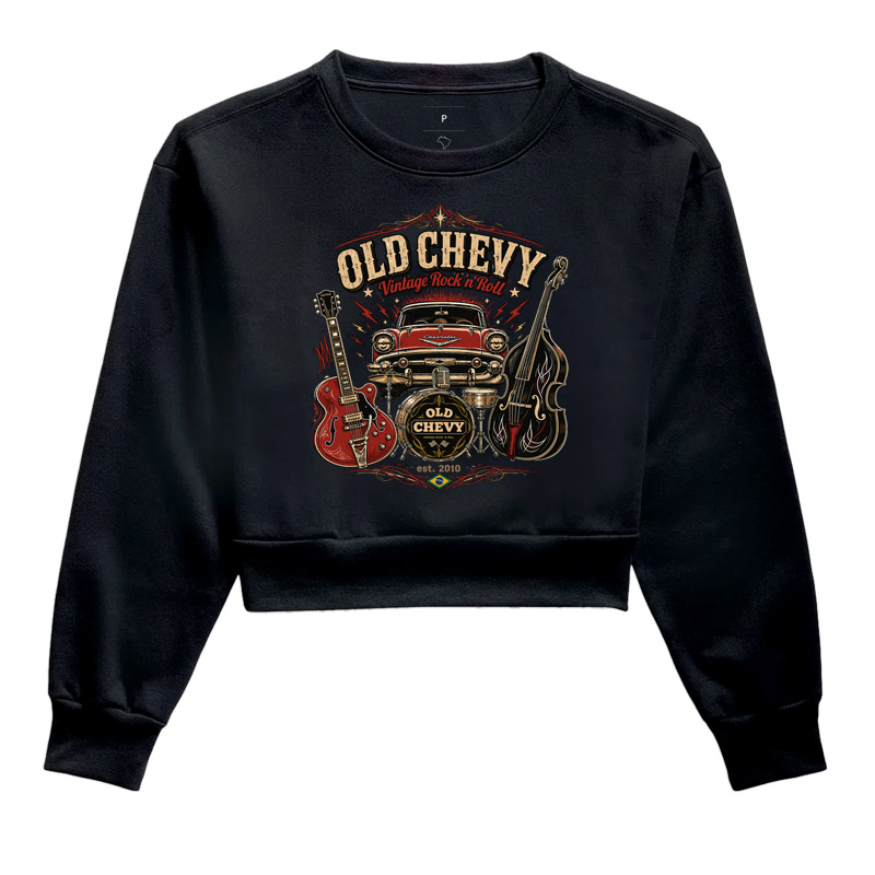 Full Throttle | Rhythm & Chrome - Old Chevy - Cropped Moletom