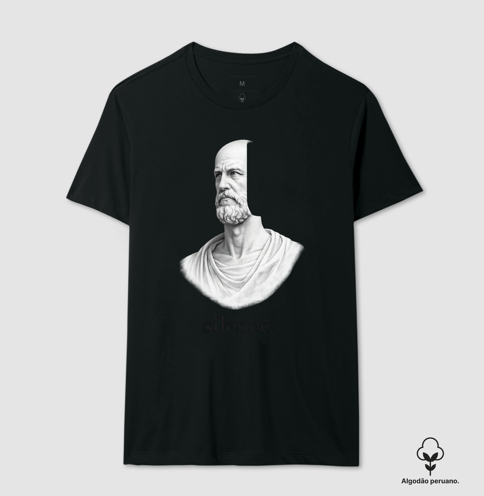 Estoicismo "Silence" - Camiseta Algodão Peruano