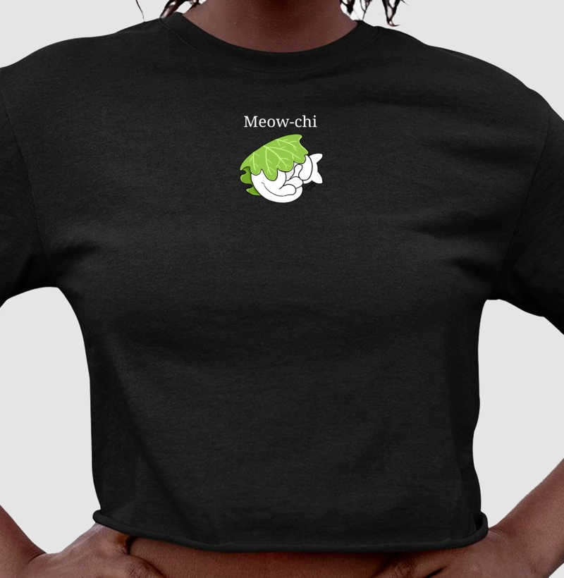 Cropped Meow-chi Preta Pin by Giovanna Sgarbi