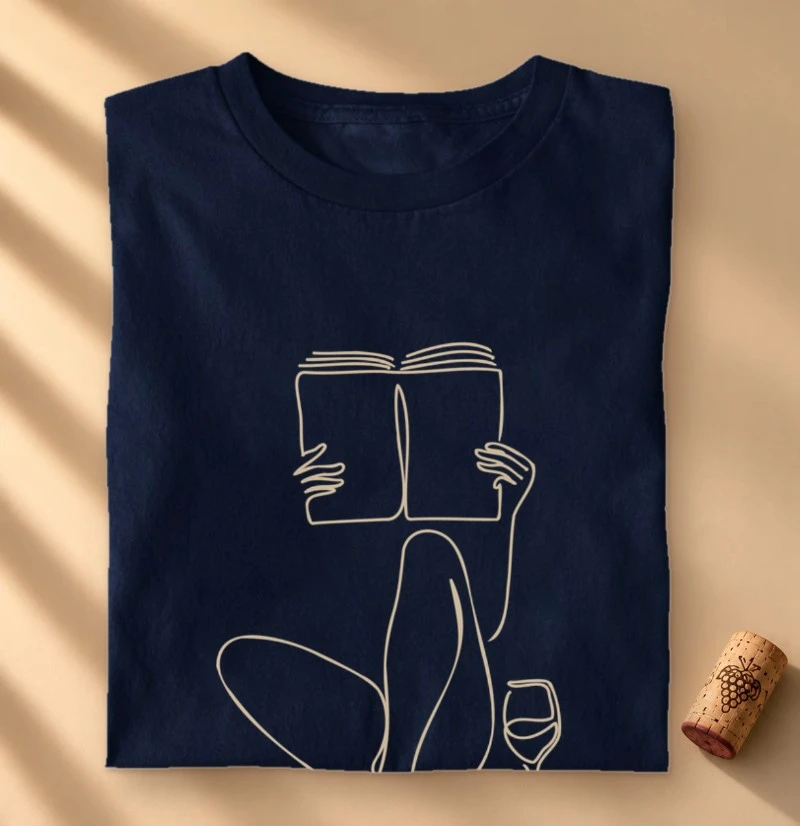 Camiseta Leitura e Vinho