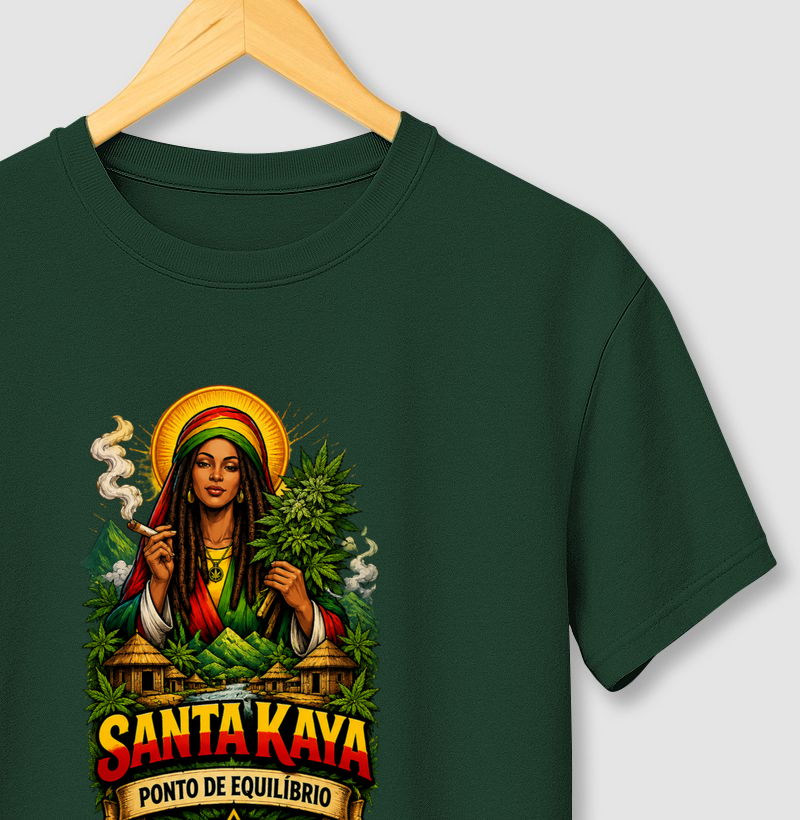 Camiseta Santa Kaya . Coleção Reggae Music. Masculina e Feminina. Algodão Premium.