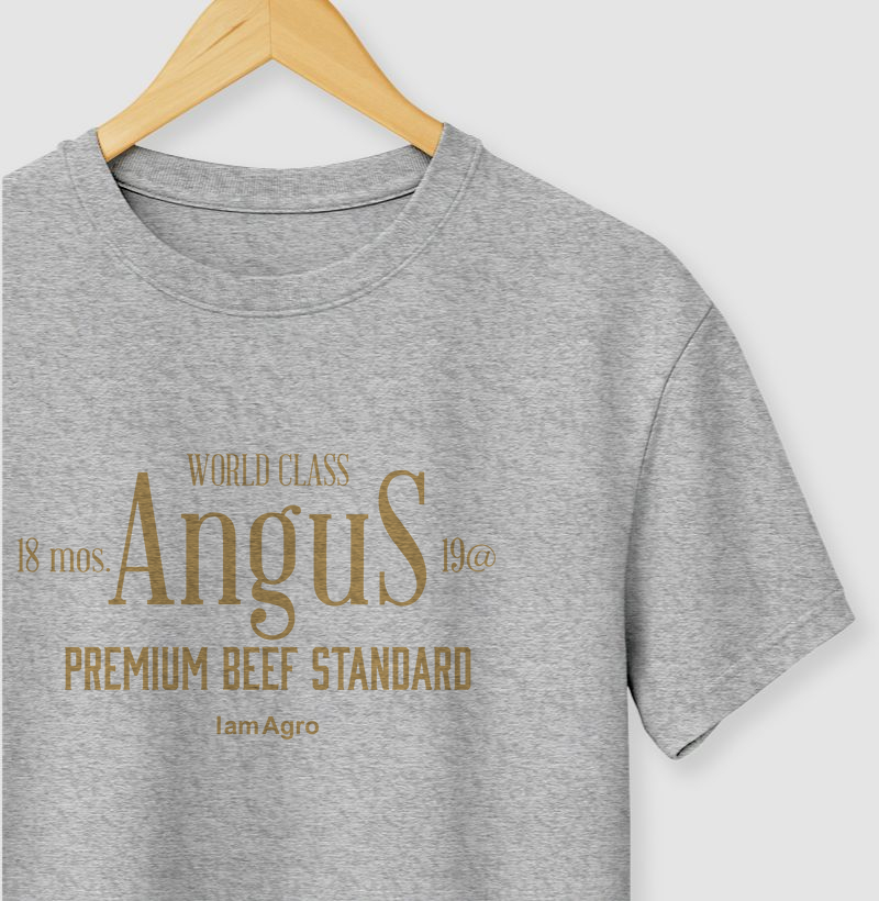 Camiseta Angus Rótulo - Padrão de Carne Premium