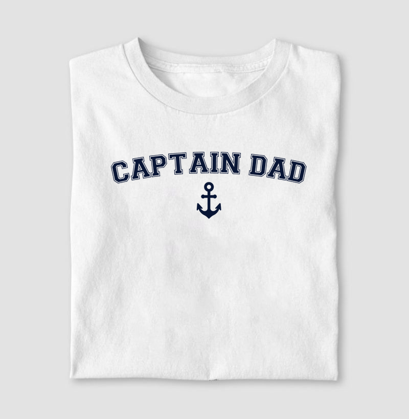 Camiseta de dia dos pais - Captain Dad Peito - Algodão 30.1 
