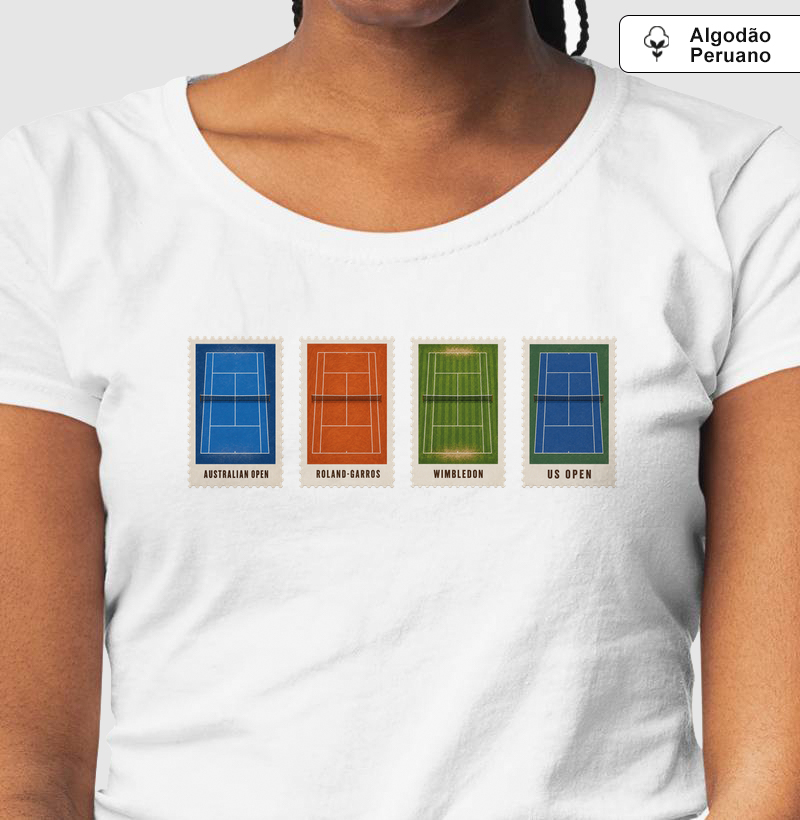 Camiseta Peruano Grand Slams (feminina) - Camiseta Algodão Peruano