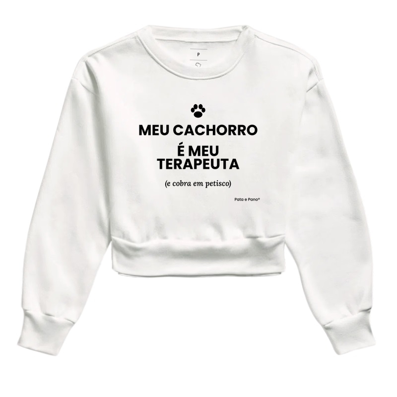 CROPPED MOLETOM MEU TERAPEUTA  - Cropped Moletom