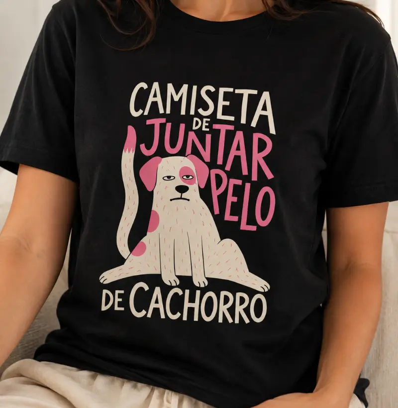 camiseta de juntar pelo de cachorro