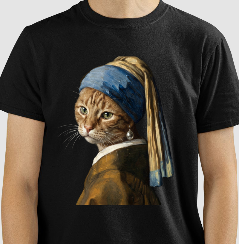 A gatinha do brinco de pérola - Camiseta