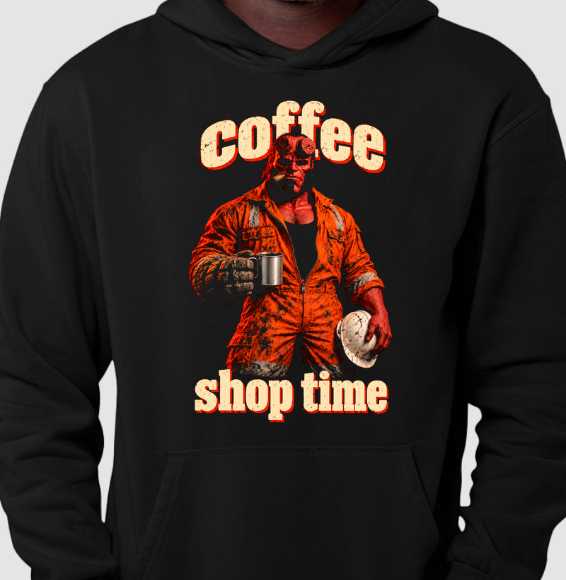 Coffee Shop Time - Hellboy - Hoodie Moletom