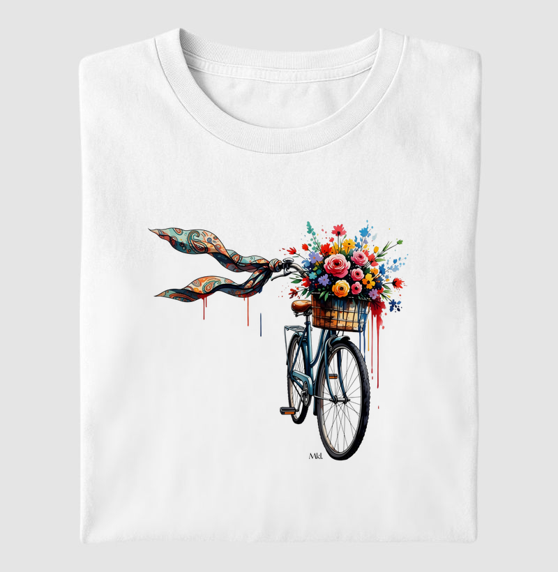 Camiseta Algodão Premium - Passeio Florido