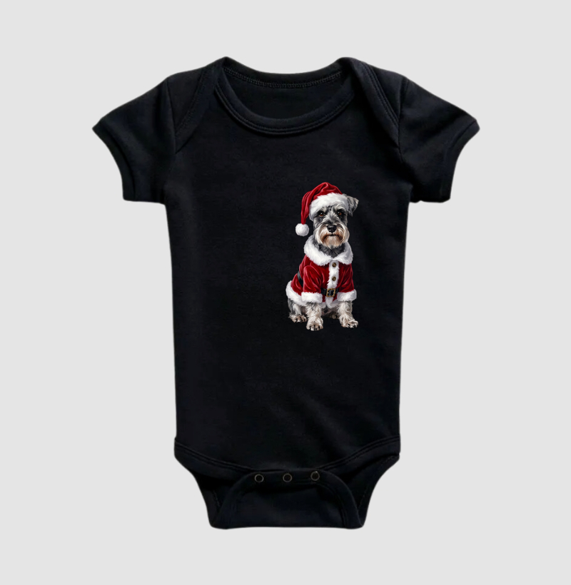Schnauzer Cinza - Natal - Body Infantil