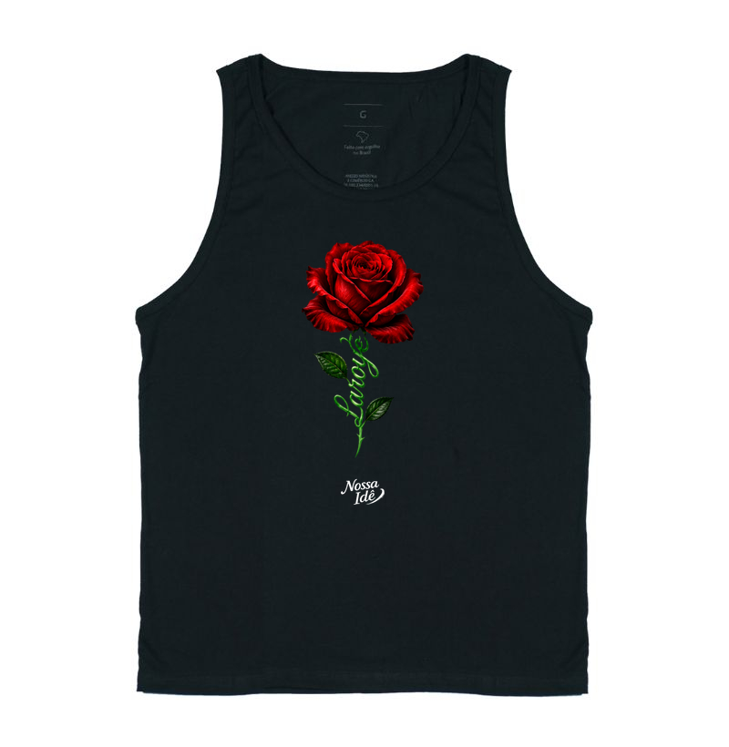 Rosa Laroyê com folhas