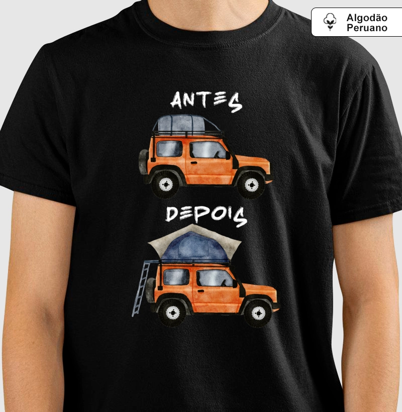 Carro com Barraca de Teto Antes e Depois