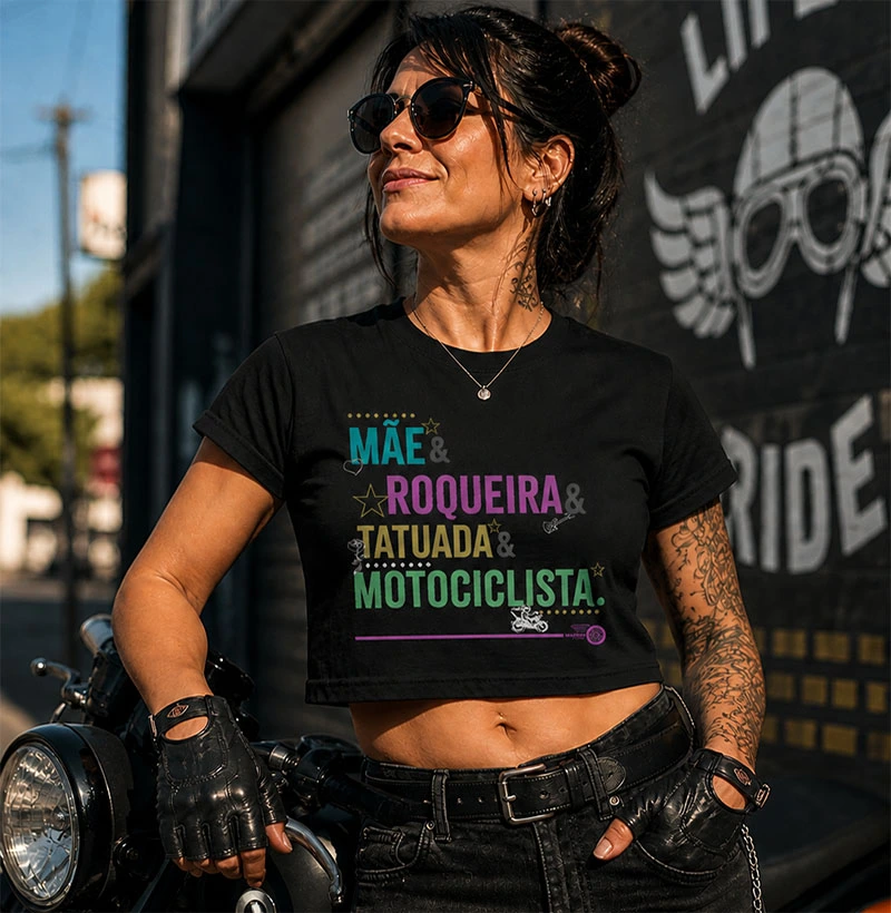 Mãe, Roqueira, Tatuada, Motociclista - Color