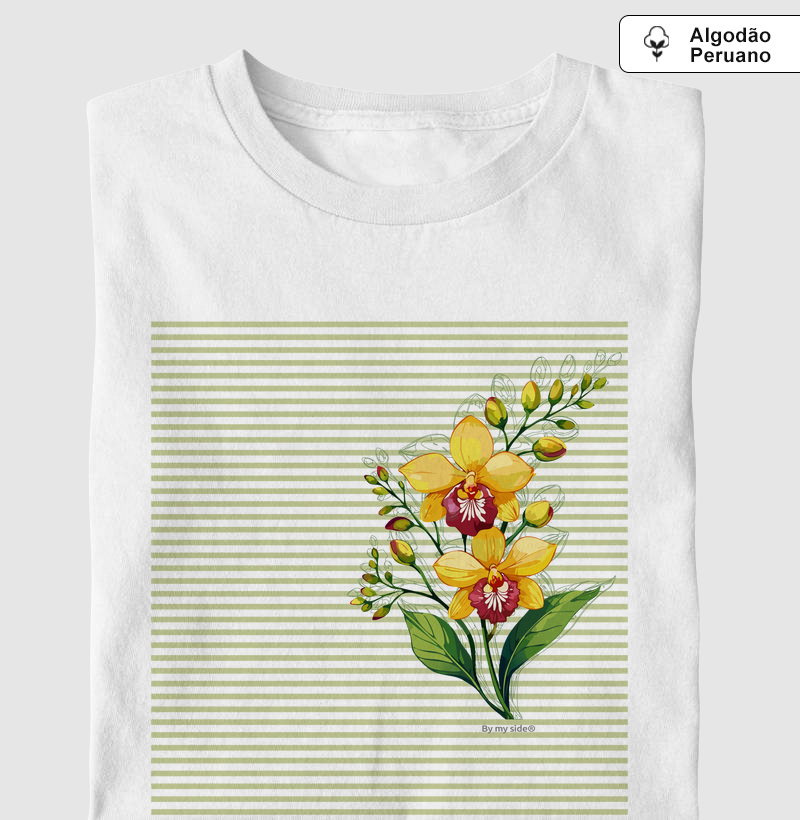 Orquídea Amarela 01 - Algodão Peruano