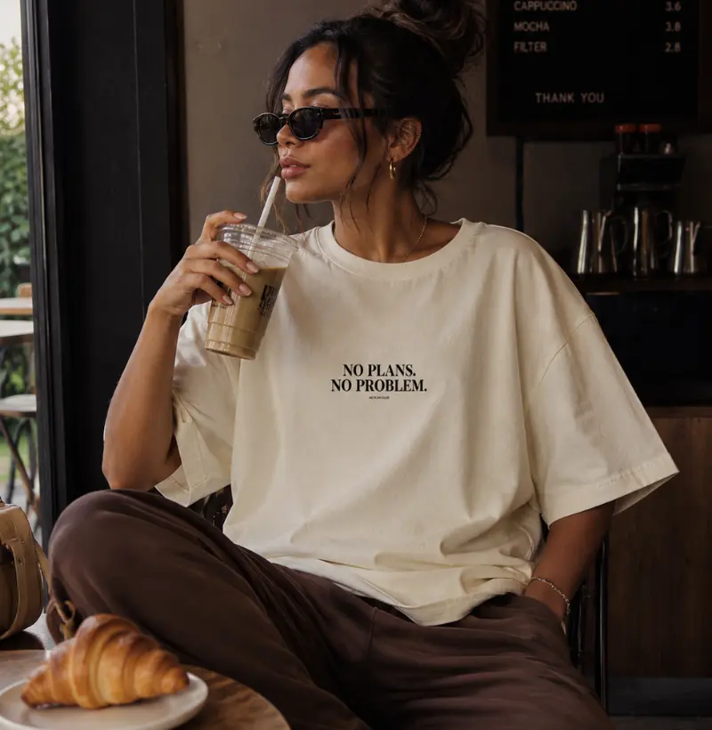 Camiseta Oversized No Plans No Problem Off White | No Plan Club
