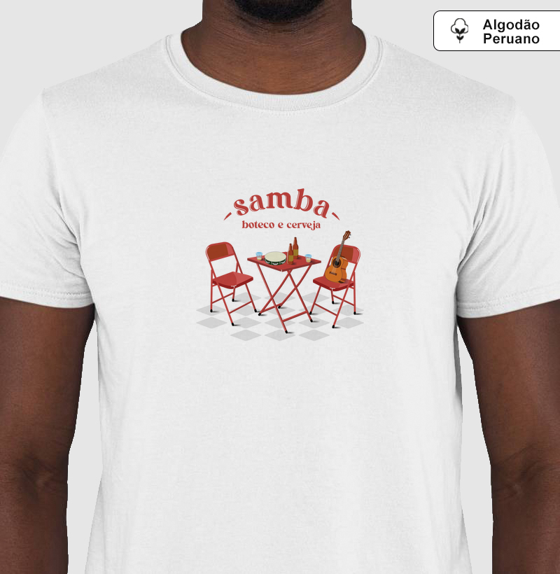Samba, boteco e cerveja (Peito) - Algodão Peruano