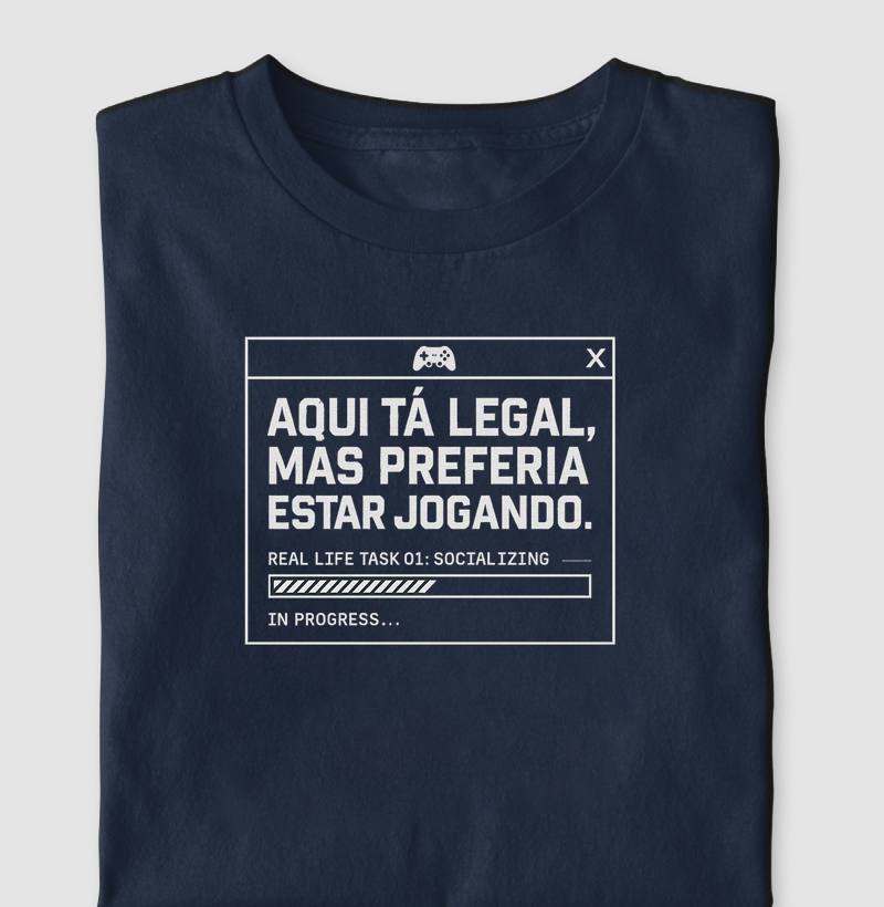 Camiseta Gamer Preferia Estar Jogando – Estilo HUD | ManaMoney