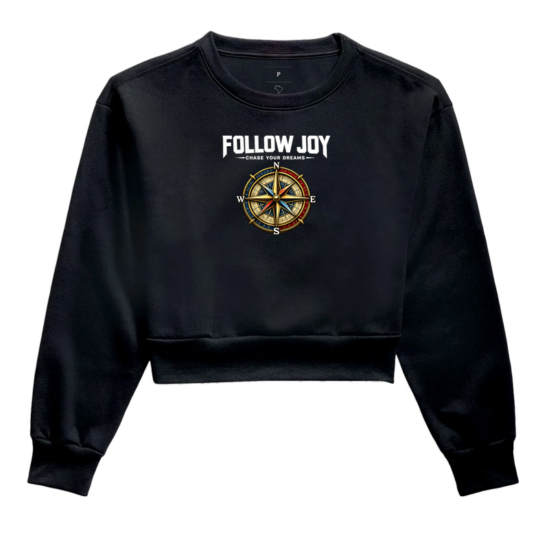 Follow Joy - Bússola  - Cropped Moletom