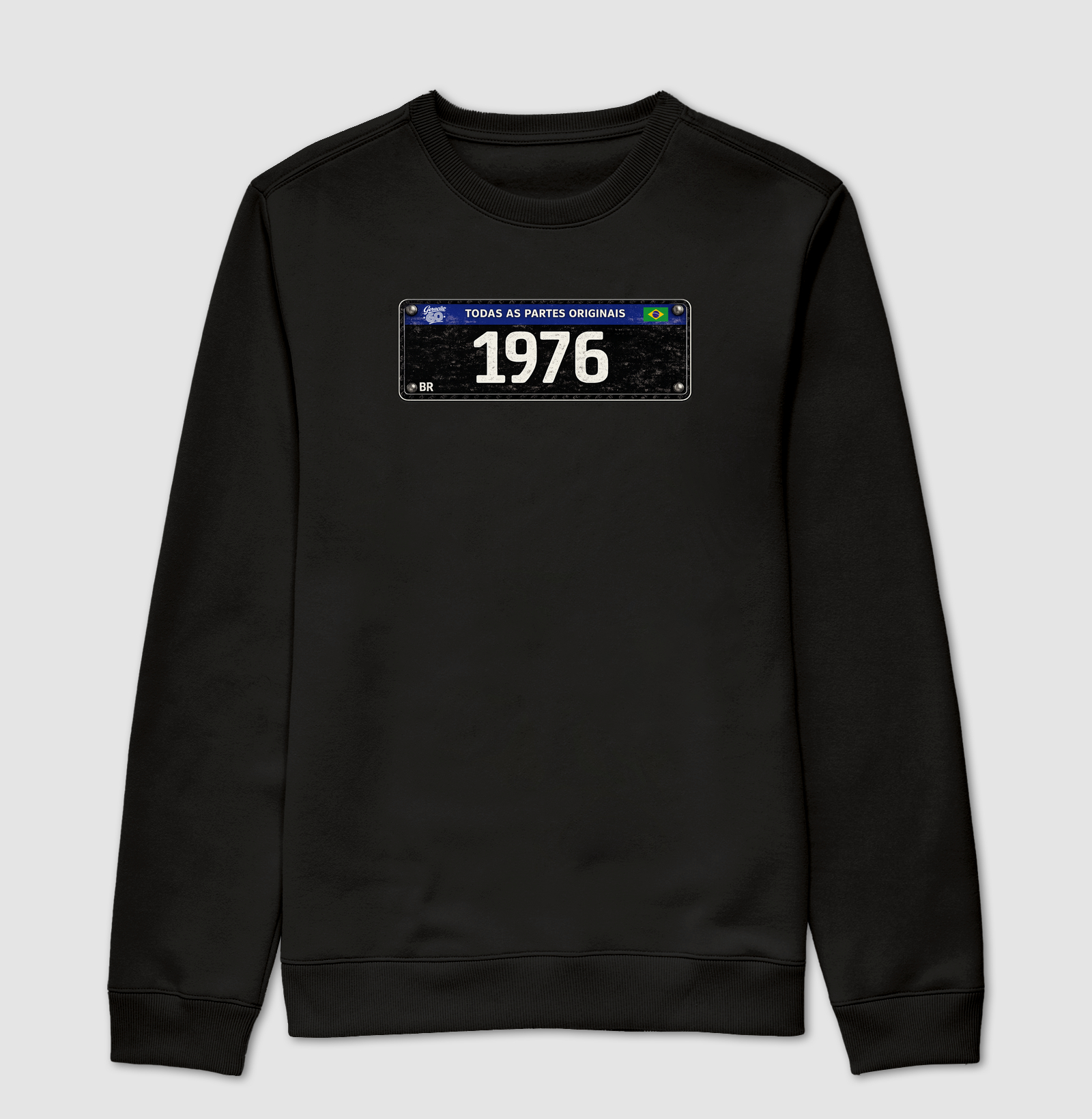 PLACA PRETA 1976 - Suéter Moletom