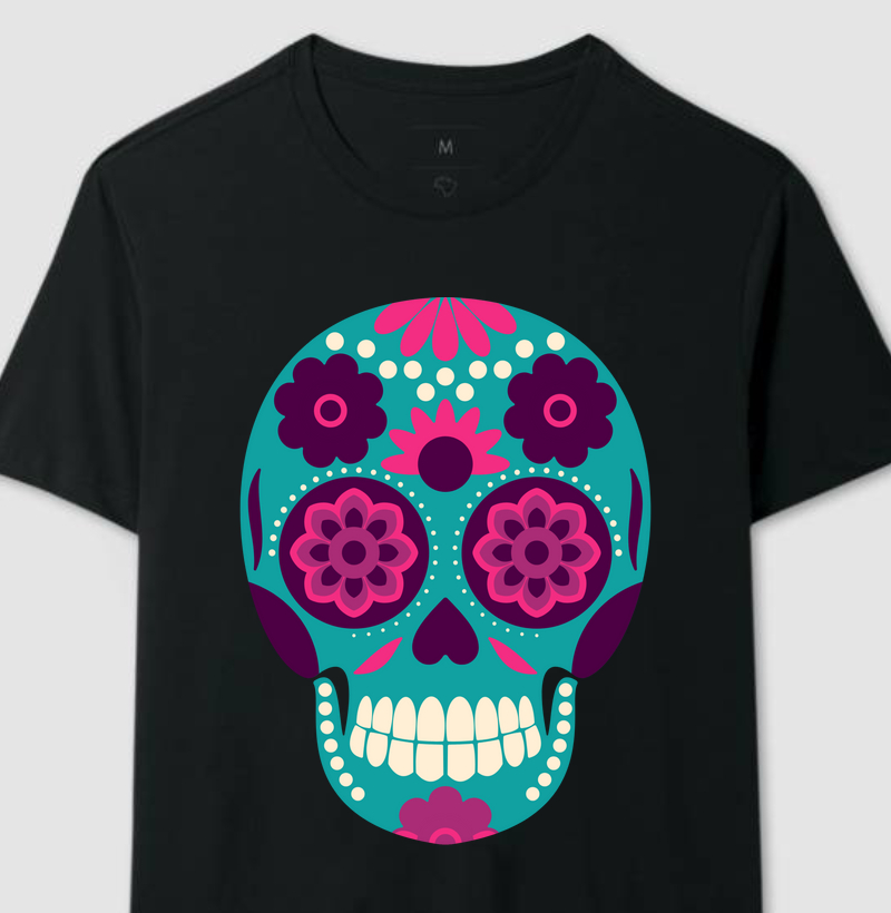 Coleção Caveiras Mexicanas - Cranio Azul + Olho Rosa