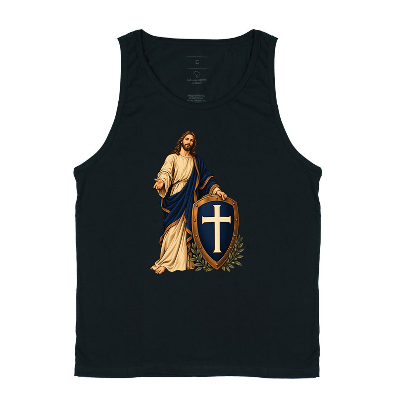 Escudo da Fé - Cristo Vivo - Regata