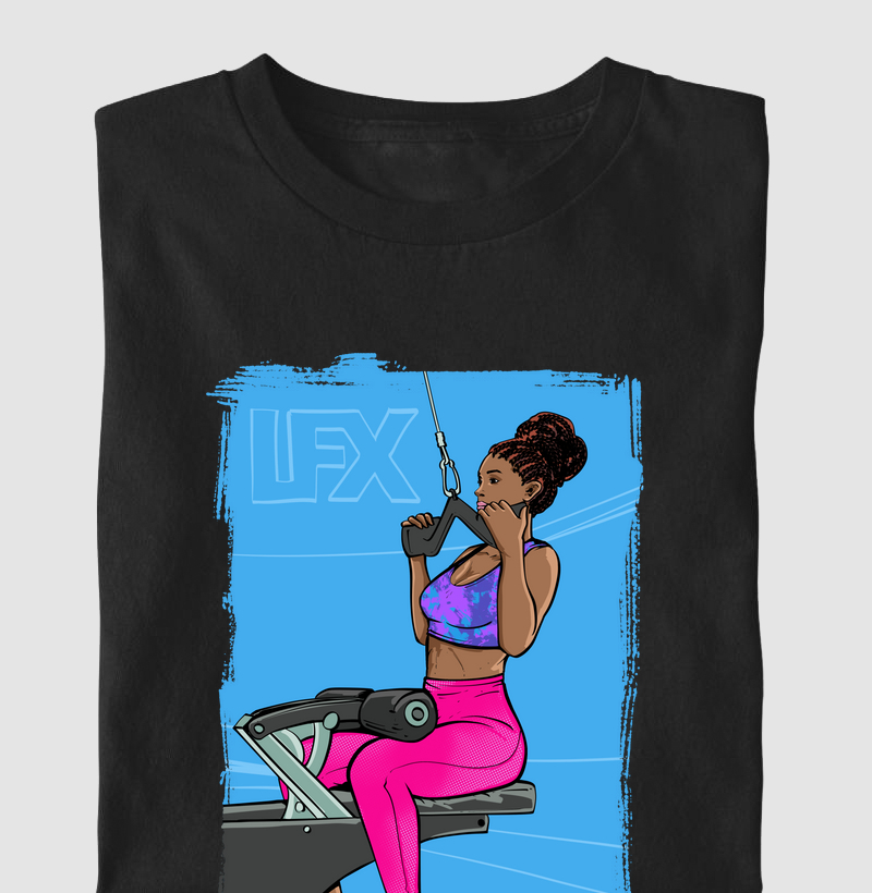 Mulher Preta fazendo Puxada Alta Aberta V02