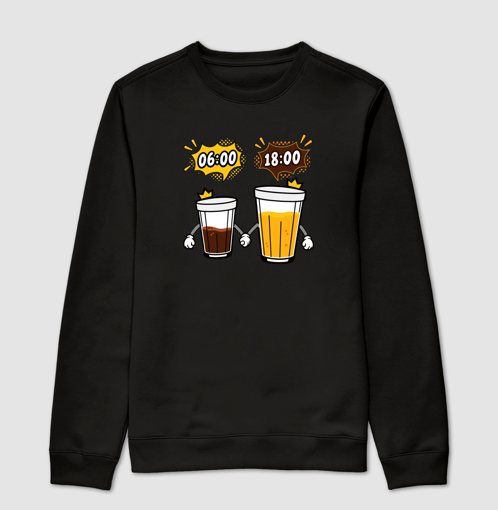 06:00 Café e 18:00 Cerveja Copo Americano
