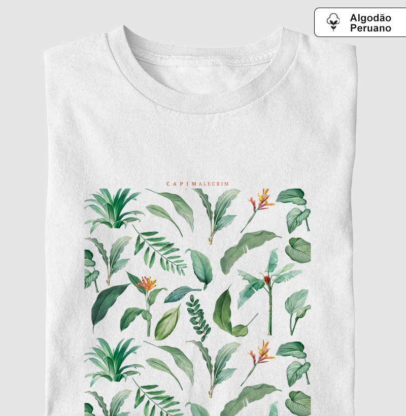T-shirt Pattern Plants - Algodão Peruano
