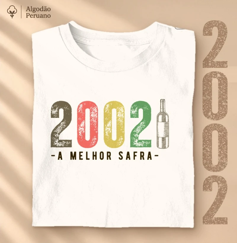 Camiseta A Melhor Safra 2002 - Camiseta Algodão Peruano
