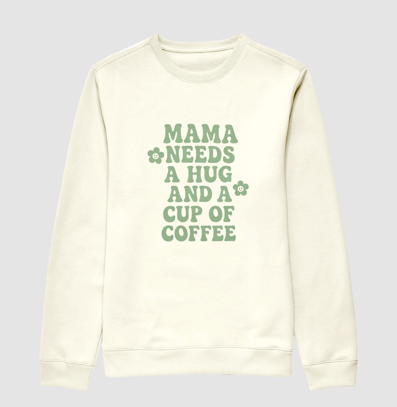 Camiseta Mama needs a hug and a cup of coffe flor