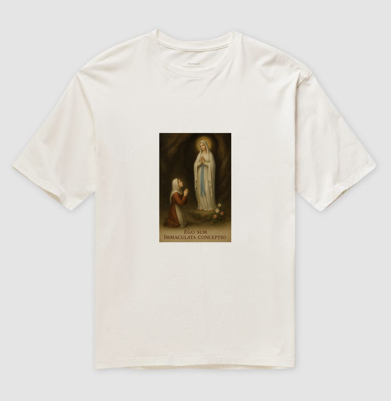 Camiseta Oversized Ego Sum Immaculata Conceptio "Nossa Senhora de Lourdes e Santa Bernadette"