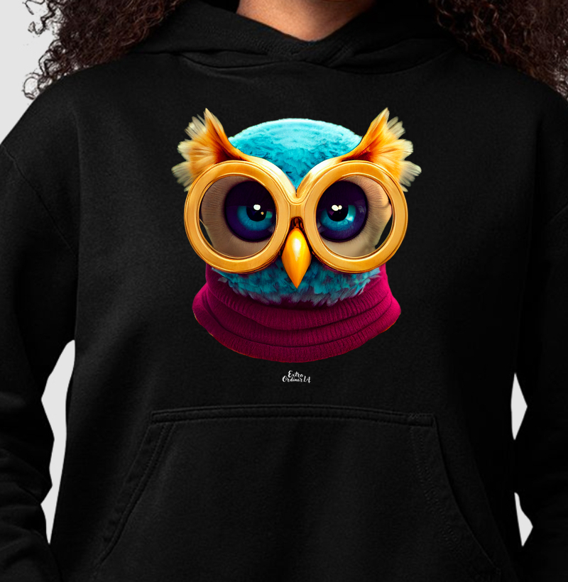 Hoodie Moletom Coruja de Óculos