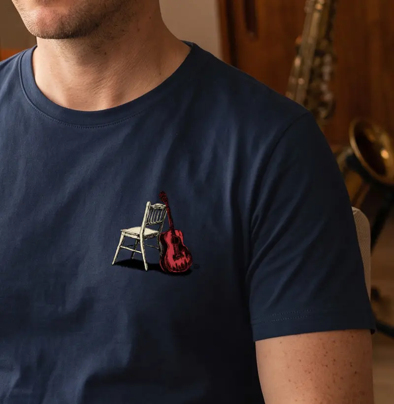 Cadeira e violão de Blues - Arte - Camiseta
