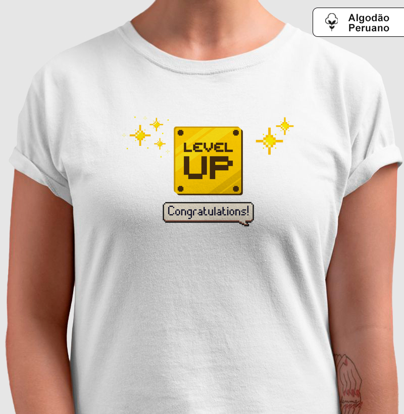 💫 Camiseta Level UP | —> USE o CUPOM "DINO20" (Unissex)