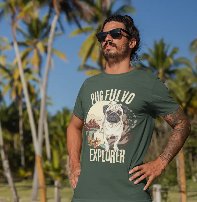 Camiseta Dog Pulse Pug Fulvo Explorer – Endless Curiosity