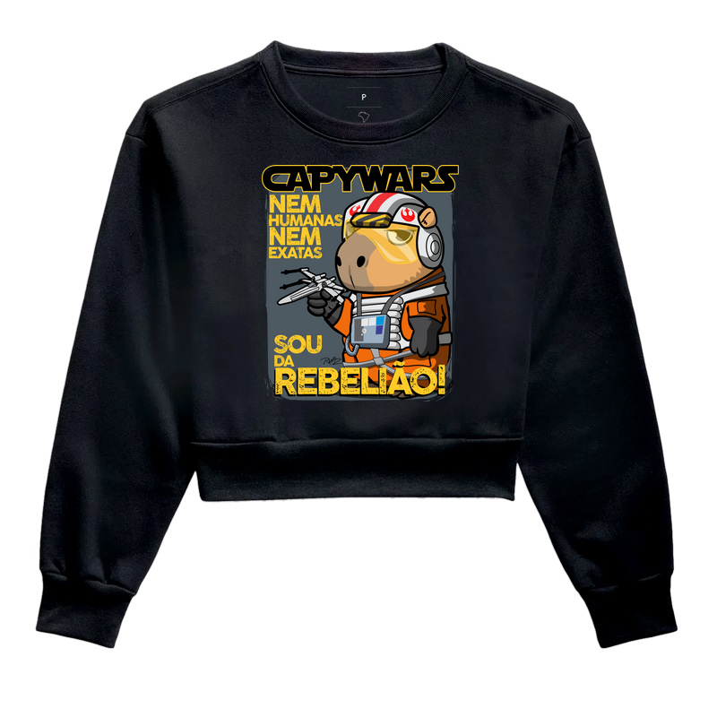 Camiseta Capivara Rebelião - Cropped Moletom