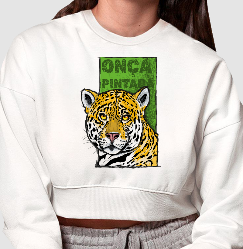 Cropped Moletom A Onça Pintada