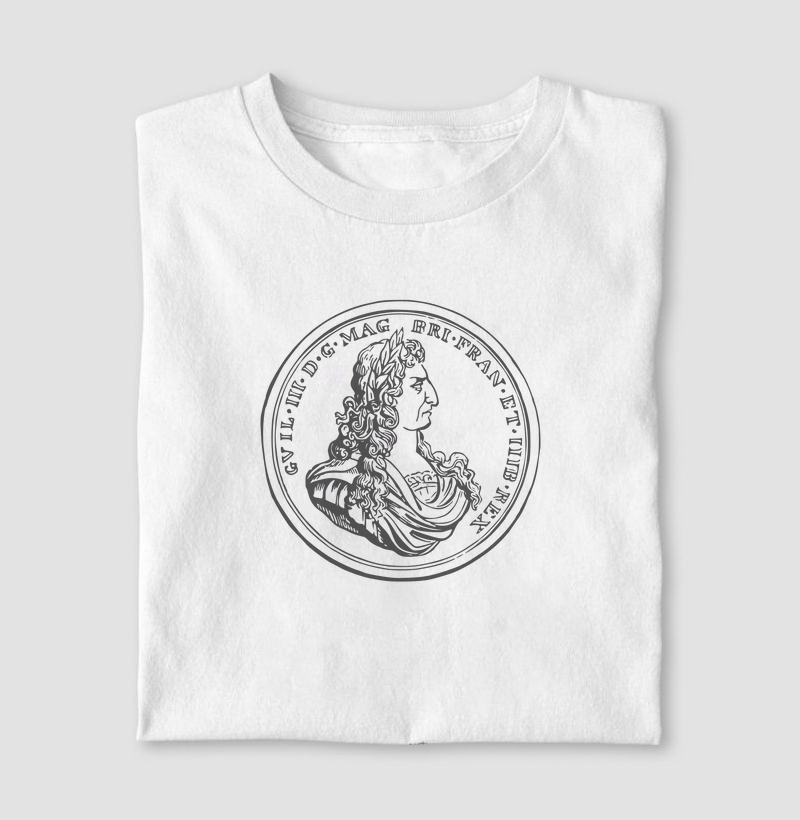 Camiseta Estampa Moeda Romana Cinza